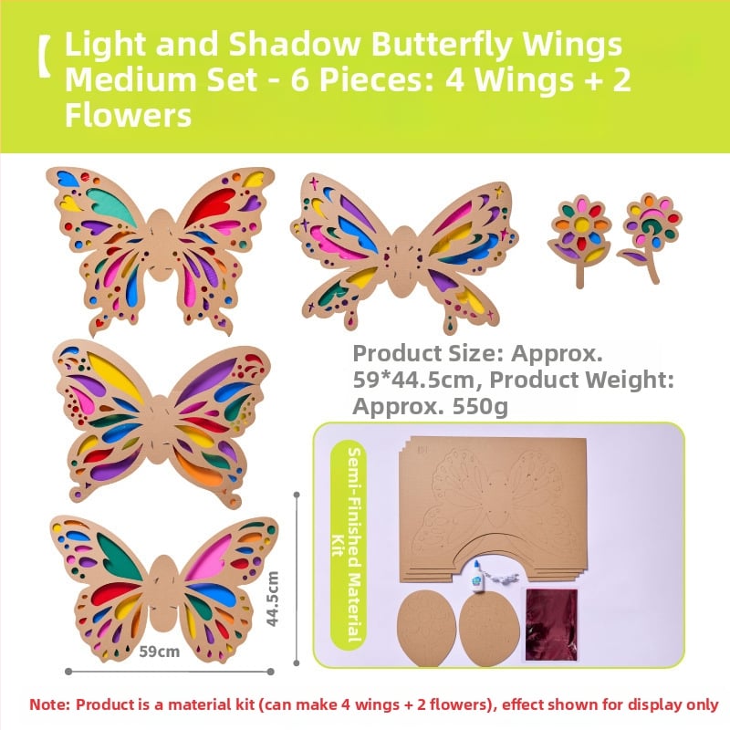 DIY rinkinys drugelių sparnams vaikams — popierinė medžiaga, amžius 4–6 metų