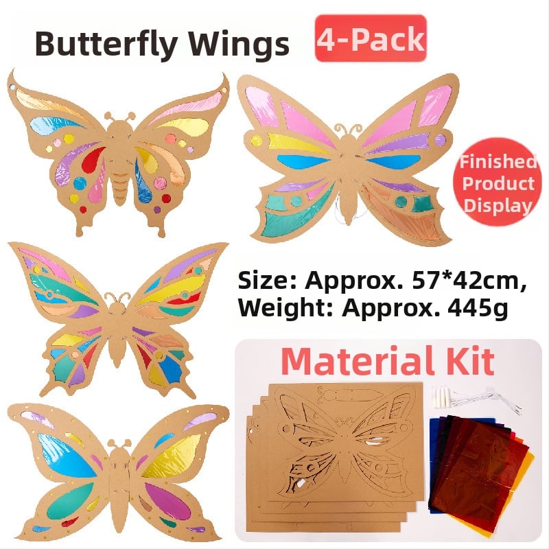 DIY rinkinys drugelių sparnams vaikams — popierinė medžiaga, amžius 4–6 metų