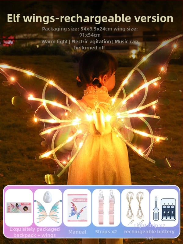 Interaktyvi šviesi žaislas su judančiais sparnais, elektriniai drugelių sparnai, skirta vaikams 7–14 metų