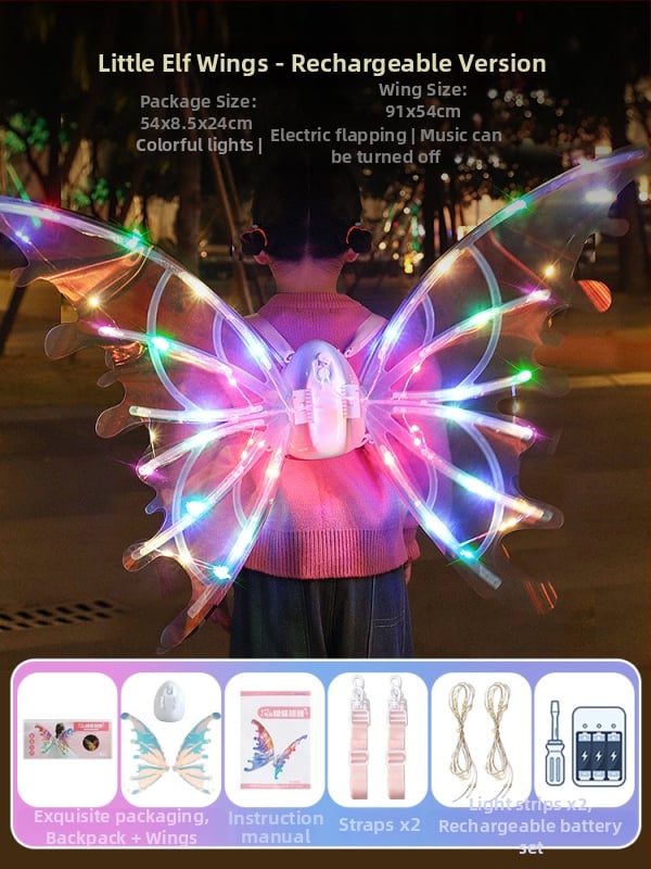 Interaktyvi šviesi žaislas su judančiais sparnais, elektriniai drugelių sparnai, skirta vaikams 7–14 metų