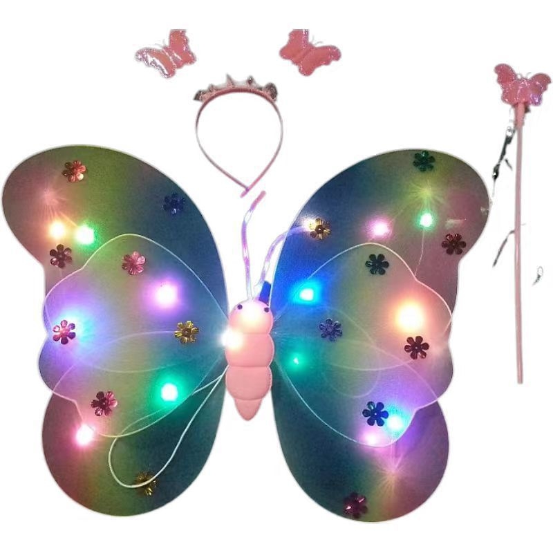 Ange tiivad – kolmekohaline meigikostüümi rekvisiidide komplekt, helendav, lõngast