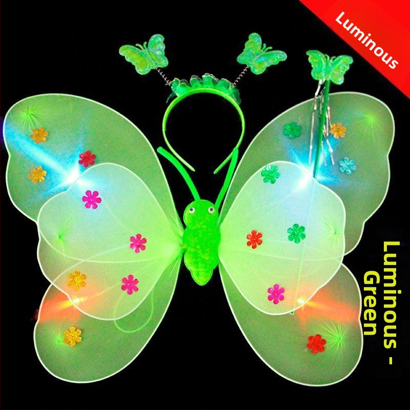 Ange tiivad – kolmekohaline meigikostüümi rekvisiidide komplekt, helendav, lõngast