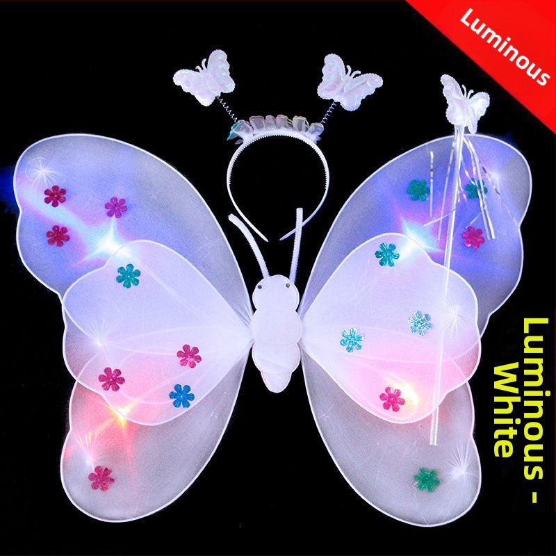 Ange tiivad – kolmekohaline meigikostüümi rekvisiidide komplekt, helendav, lõngast