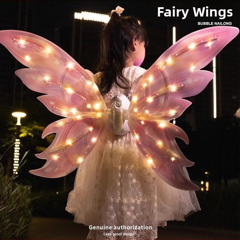 Valgustuvad liblikafee tiivad liikuva LED-efektiga, plastist rekvisiit lavale, 14+ aastat