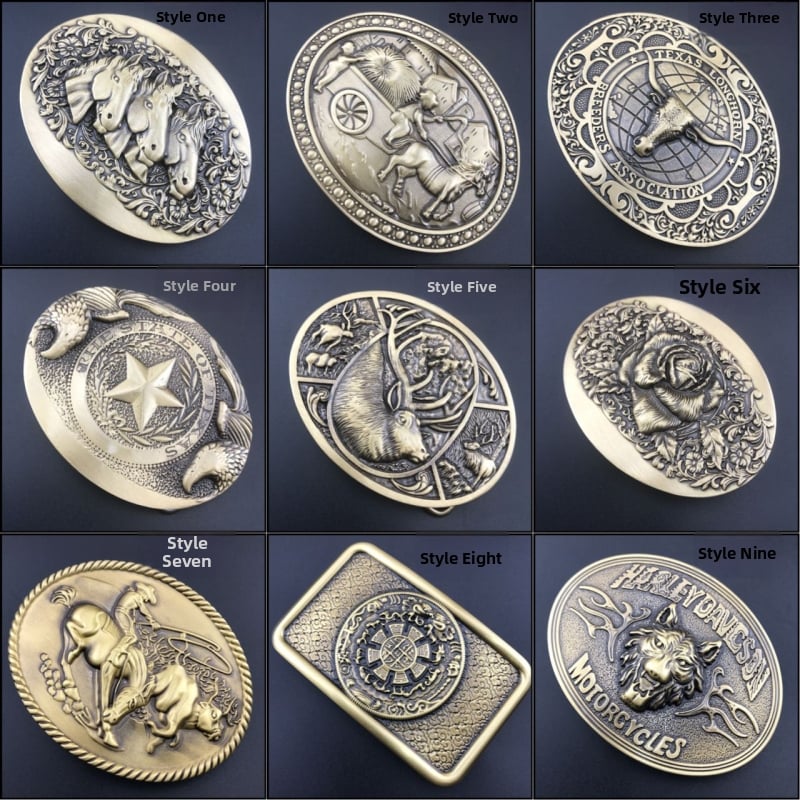 Vīriešu vara jostas sprādze, Vintage stils, gluda sprādze