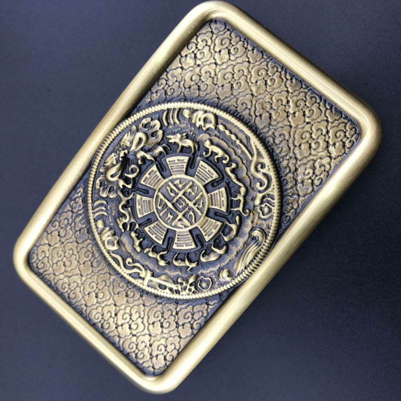 Vīriešu vara jostas sprādze, Vintage stils, gluda sprādze