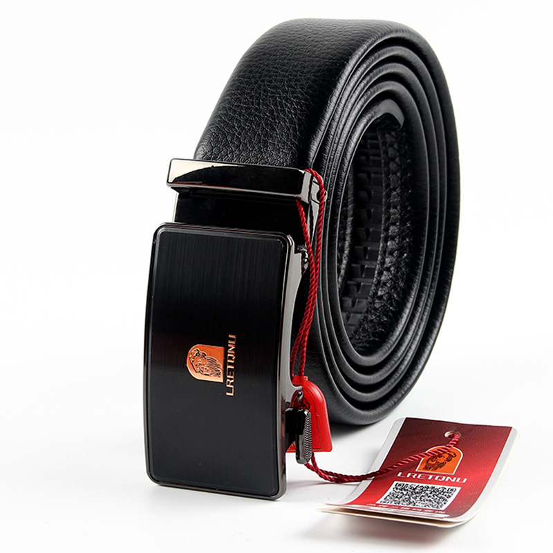 Muški kaiš od prave kože s automatskom kopčom, prvi sloj teleće kože, širina 2–4 cm, poslovni i univerzalni stil