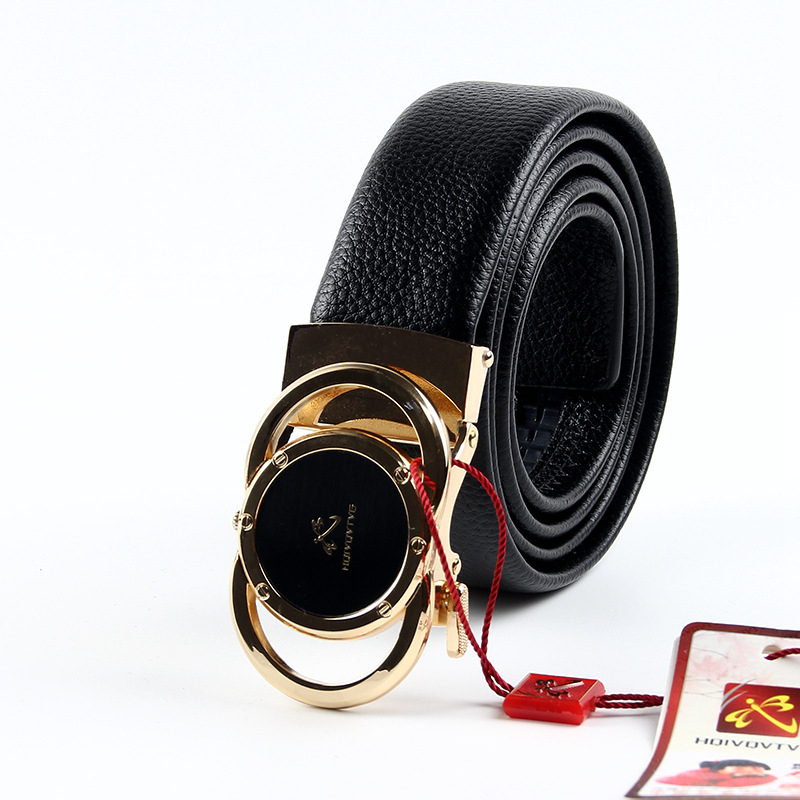 Muški kaiš od prave kože s automatskom kopčom, prvi sloj teleće kože, širina 2–4 cm, poslovni i univerzalni stil