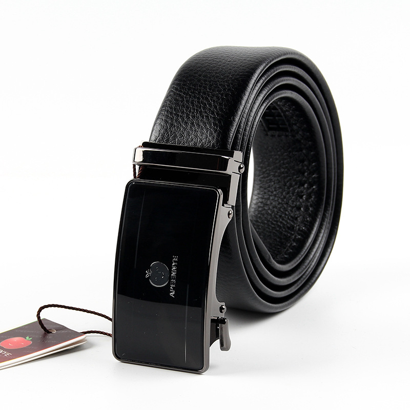 Muški kaiš od prave kože s automatskom kopčom, prvi sloj teleće kože, širina 2–4 cm, poslovni i univerzalni stil