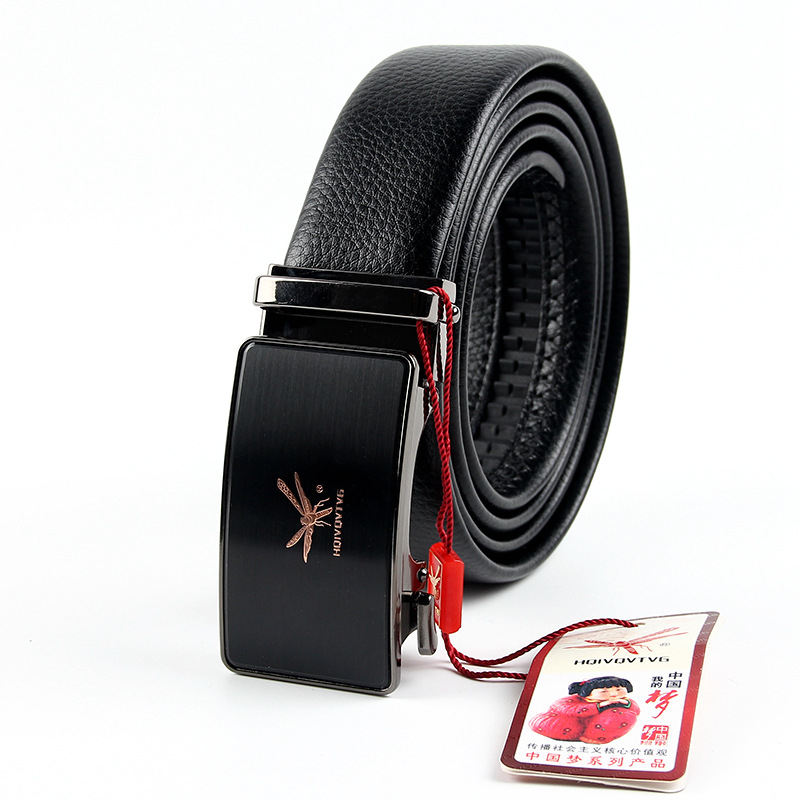 Muški kaiš od prave kože s automatskom kopčom, prvi sloj teleće kože, širina 2–4 cm, poslovni i univerzalni stil