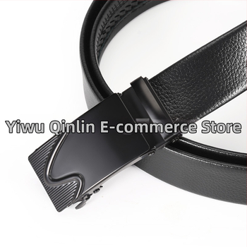 Vyriška juosta iš dirbtinės odos su automatine geležies sagtimi, plotis 2-4 cm, verslo stilius