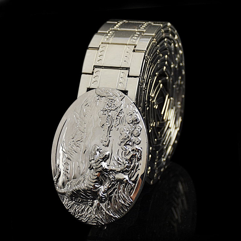 Metalinė juosta savisaugai iš nerūdijančio plieno, lygi užsegimas, taktinė lauko juosta vyrams