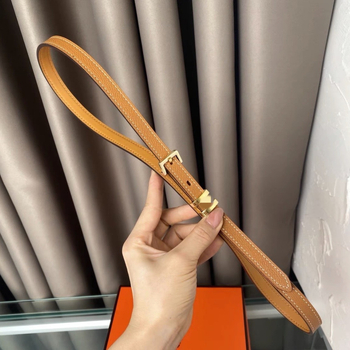 Moterų plonas Kelly diržas iš natūralios odos su varine sagtimi, pločio <2 cm, pirmojo sluoksnio karvės odos