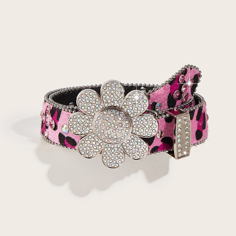 Moterų rhinestone juosta – dekoratyvus aksesuaras džinsams, sagtis iš lydinio, užsegimas spaudimo mygtuku, PU oda, elektroplatinavimo danga