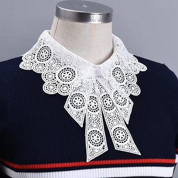 Дантелена яка от млечен шёлк — DIY водоразтворима бродерия, аксесоар за дамски облекла и сватбени рокли