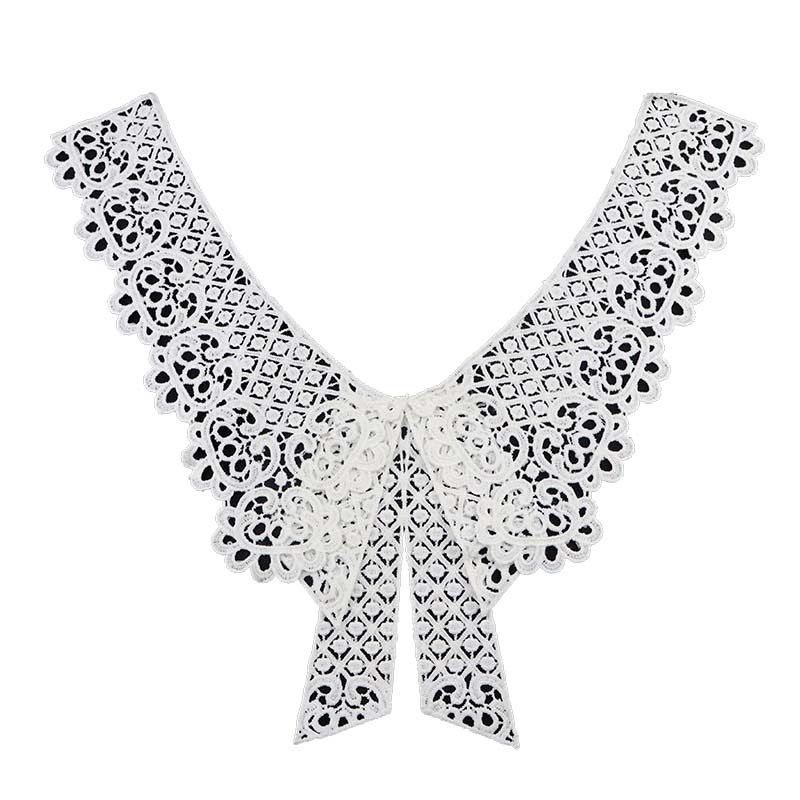 Дантелена яка от млечен шёлк — DIY водоразтворима бродерия, аксесоар за дамски облекла и сватбени рокли