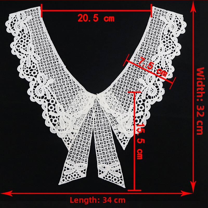 Дантелена яка от млечен шёлк — DIY водоразтворима бродерия, аксесоар за дамски облекла и сватбени рокли
