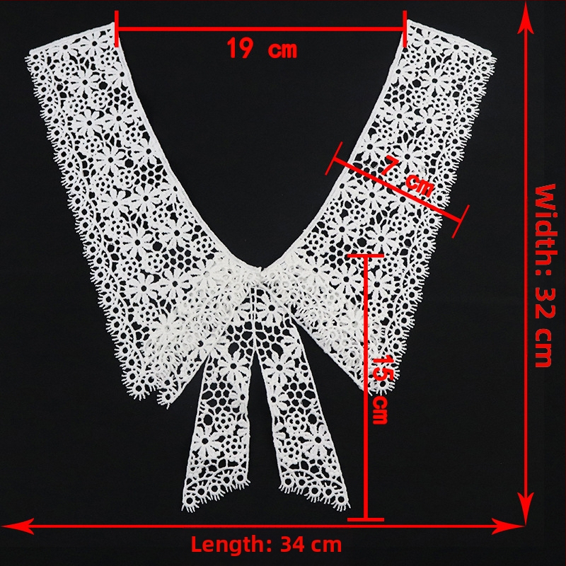Дантелена яка от млечен шёлк — DIY водоразтворима бродерия, аксесоар за дамски облекла и сватбени рокли