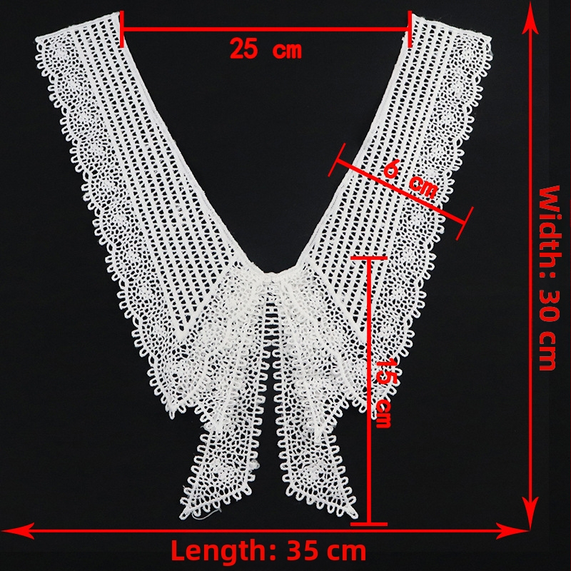 Дантелена яка от млечен шёлк — DIY водоразтворима бродерия, аксесоар за дамски облекла и сватбени рокли