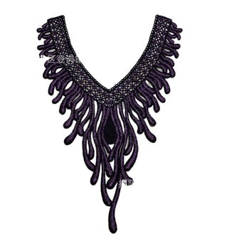 Chuanghao бродерия: водоразтворима апликация за яка с форма на фениксова опашка, за дамско облекло