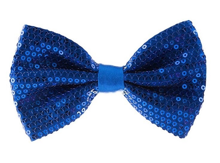 Sequined bow tie za kazališnu izvedbu, unisex, plosni vrh, jacquard konstrukcija, monokratski uzorak, plastični materijal s poliesterom, za odrasle