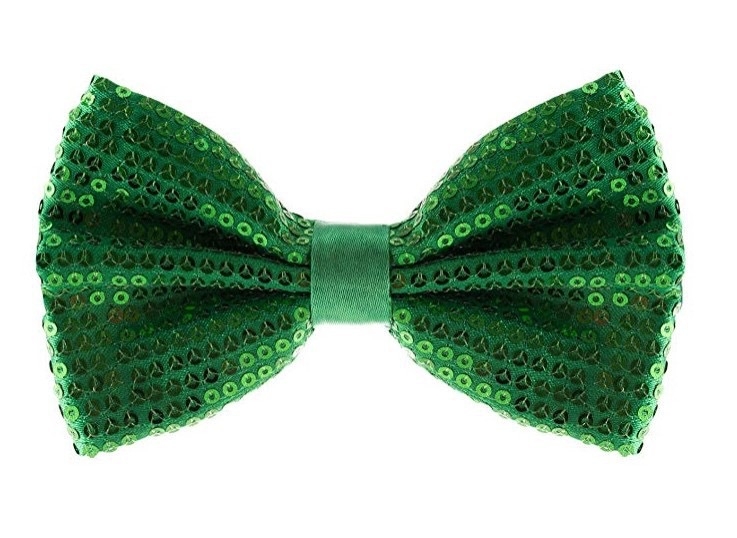 Sequined bow tie za kazališnu izvedbu, unisex, plosni vrh, jacquard konstrukcija, monokratski uzorak, plastični materijal s poliesterom, za odrasle