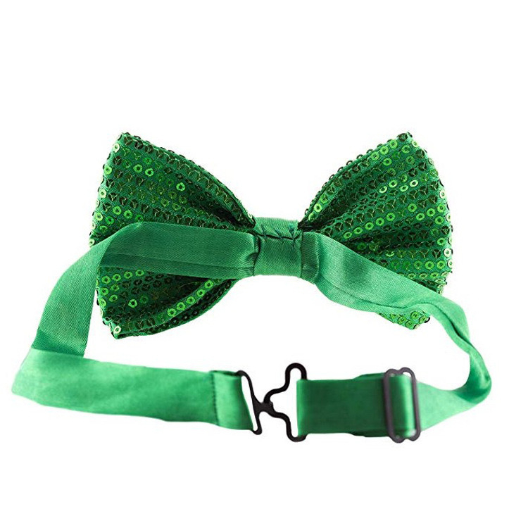 Sequined bow tie za kazališnu izvedbu, unisex, plosni vrh, jacquard konstrukcija, monokratski uzorak, plastični materijal s poliesterom, za odrasle