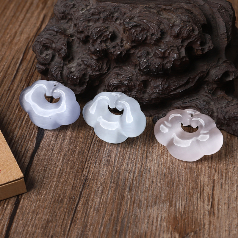 Kakla ķēde ar kaķa acs akmeni, Ruyi Xiangyun aizdare, koncentriska aizdare, pulēta, Yiwu, rudens 2025