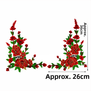 Водоразтворимо бродерийно цвете за яка, триизмерно ламинирано, полиестерна нишка, марка Fusheng Da