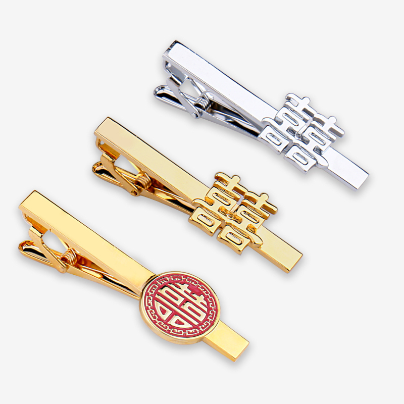 Kakla klipu un aproču pogu komplekts ar laulības motīvu, tukšs apaļš ģeometrisks raksts, elektroplātēts metāls, unisex