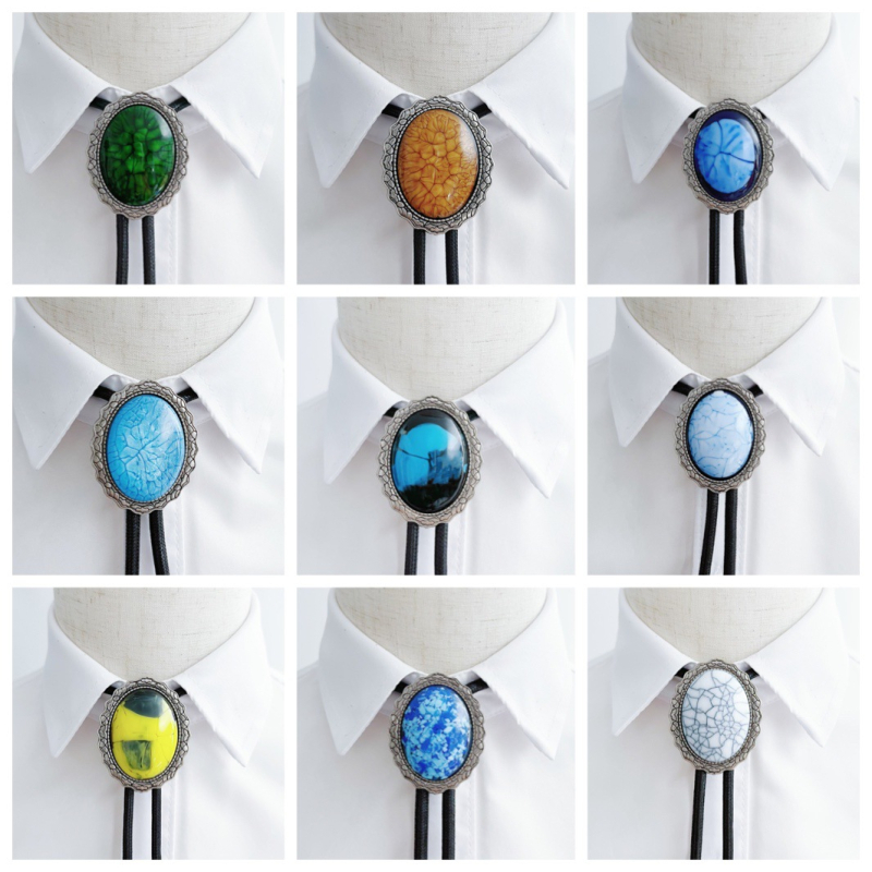 MAINIU bolo kaklaraištis su Europos retro raštu, kaklo gėlių akcentas, cinko lydinio įranga, PU virvė arba vaškuota virvė