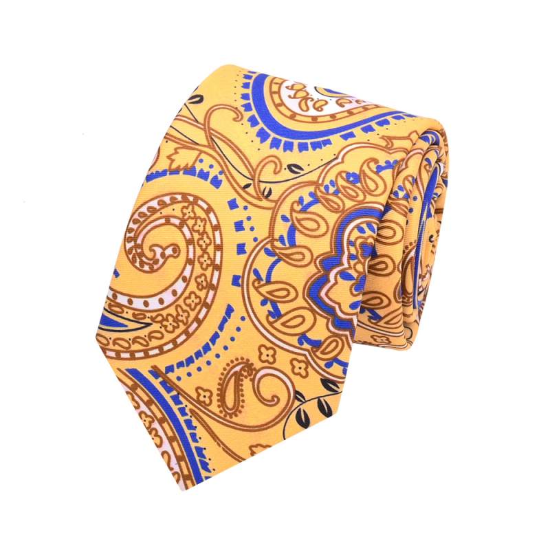 Meeste 6-os osaline kravatikomplekt lillemustriga, džakardkangas, polüester