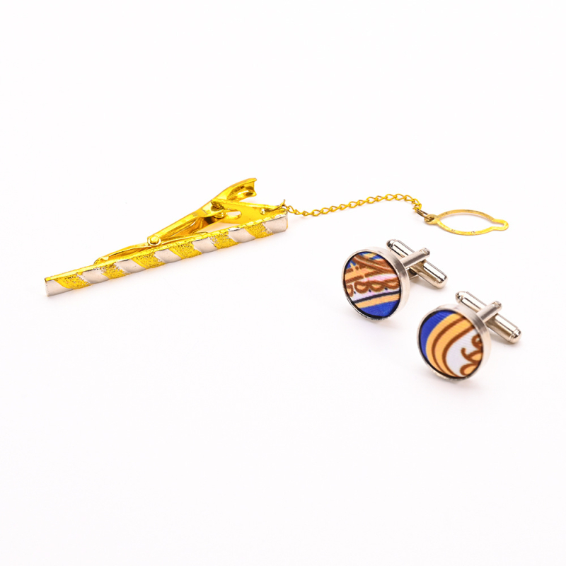 Meeste 6-os osaline kravatikomplekt lillemustriga, džakardkangas, polüester