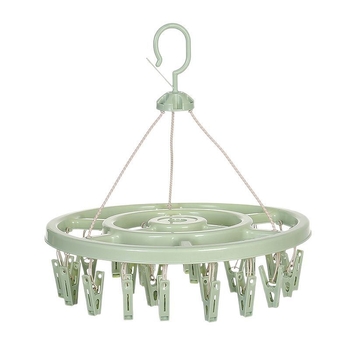 Körkörös, műanyag ruhaszárító 24 klippel – zoknikhoz, ruhatartókhoz, nadrágtartókhoz és nyakkendő-tartókhoz