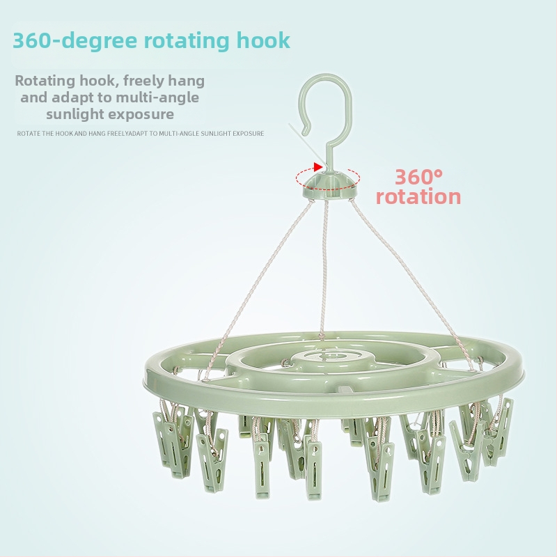 Kruhový plastový sušiak na oblečenie s 24 klipsami – vhodný pre vešiaky na oblečenie, vešiaky na nohavice a vešiaky na kravaty