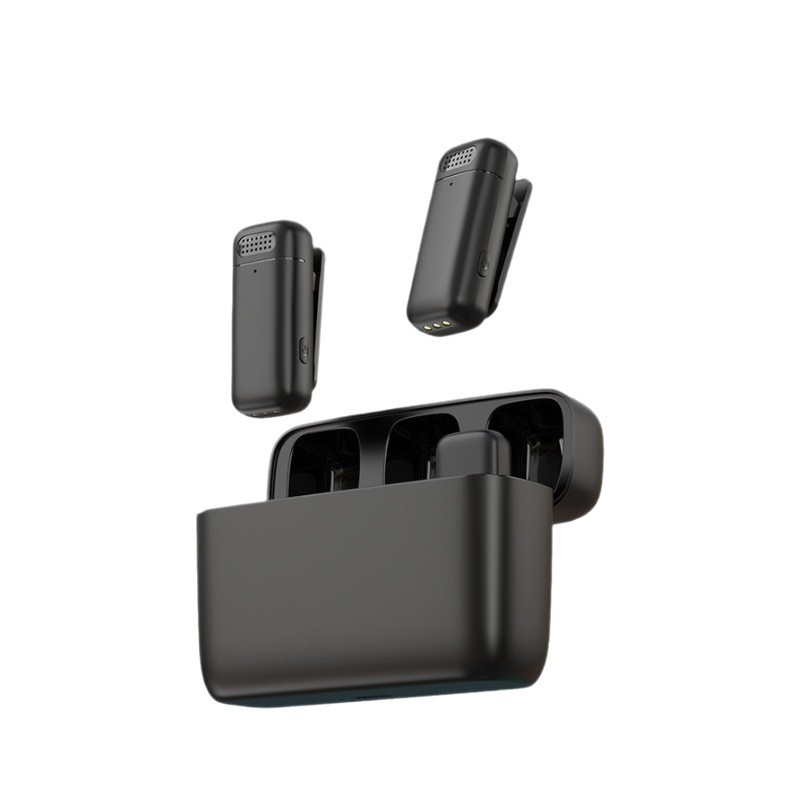 Belaidė lavalier mikrofonas, Bluetooth 5.0, Dažnių atsakas 100 Hz–20 kHz, SNR ≥70 dB, Įkraunama baterija