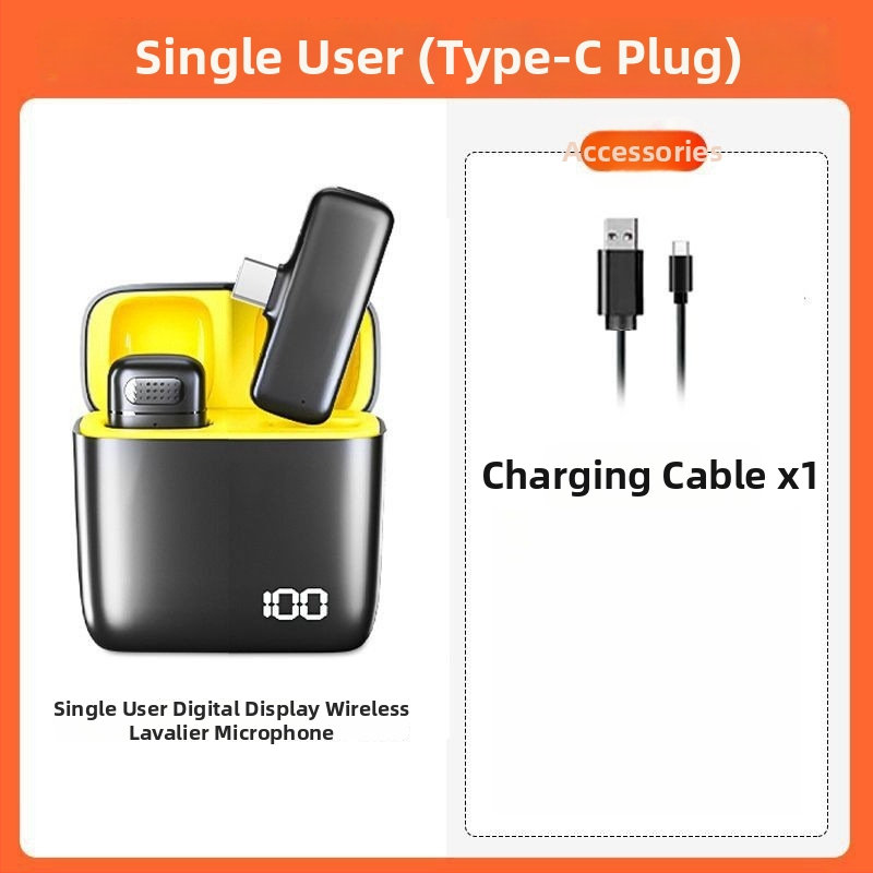 Belaidė lavalier mikrofonas, Bluetooth 5.0, Dažnių atsakas 100 Hz–20 kHz, SNR ≥70 dB, Įkraunama baterija