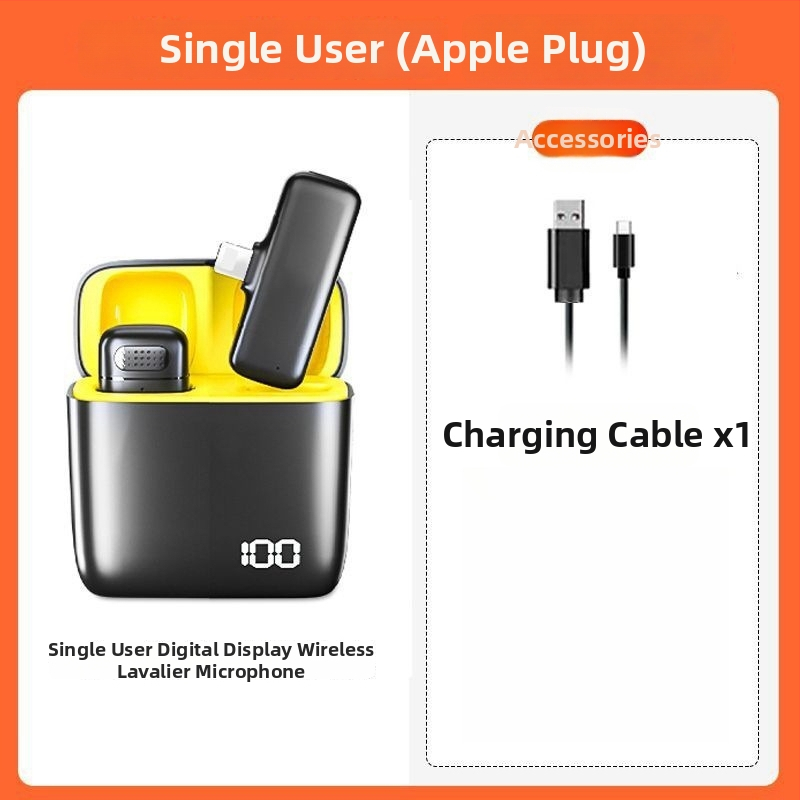 Belaidė lavalier mikrofonas, Bluetooth 5.0, Dažnių atsakas 100 Hz–20 kHz, SNR ≥70 dB, Įkraunama baterija