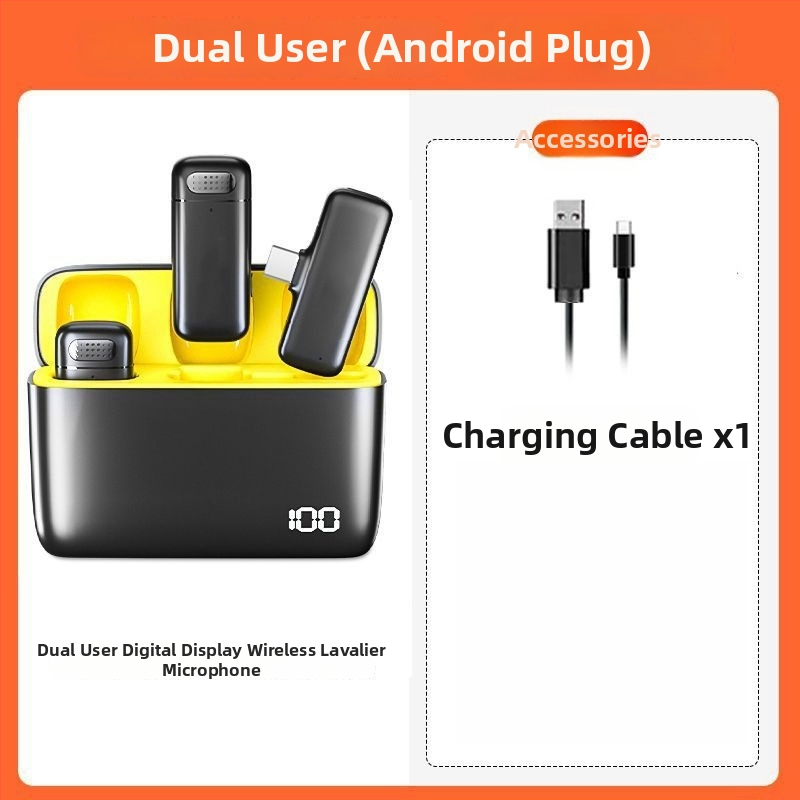 Belaidė lavalier mikrofonas, Bluetooth 5.0, Dažnių atsakas 100 Hz–20 kHz, SNR ≥70 dB, Įkraunama baterija
