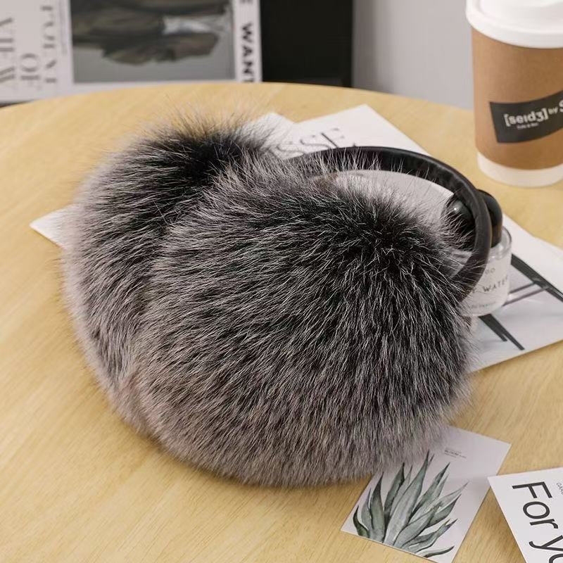 Earmuffs od lisijeg krzna - unisex, zima, toplinski, stilski