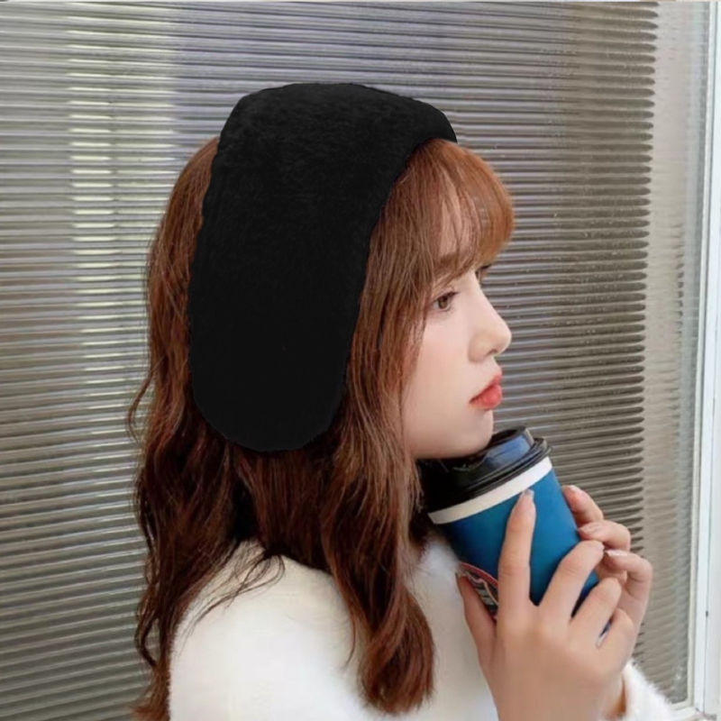 Dámske zimné ušné ochranné pomôcky a spona na vlasy – králičia kožušina, teplá zima, sladký štýl, dospelá žena, zima 2024
