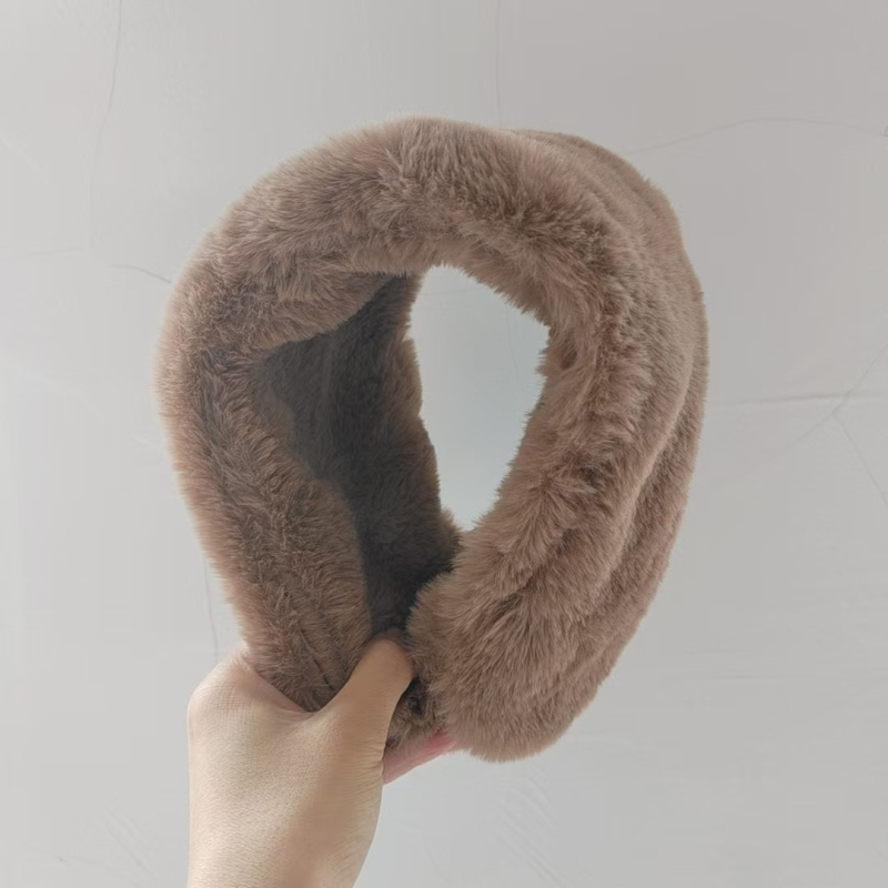 Dámske zimné ušné ochranné pomôcky a spona na vlasy – králičia kožušina, teplá zima, sladký štýl, dospelá žena, zima 2024