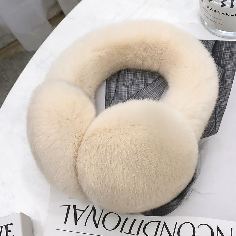 Protecții pentru urechi din blană de iepure naturală, iarnă, pliabile, pentru copii