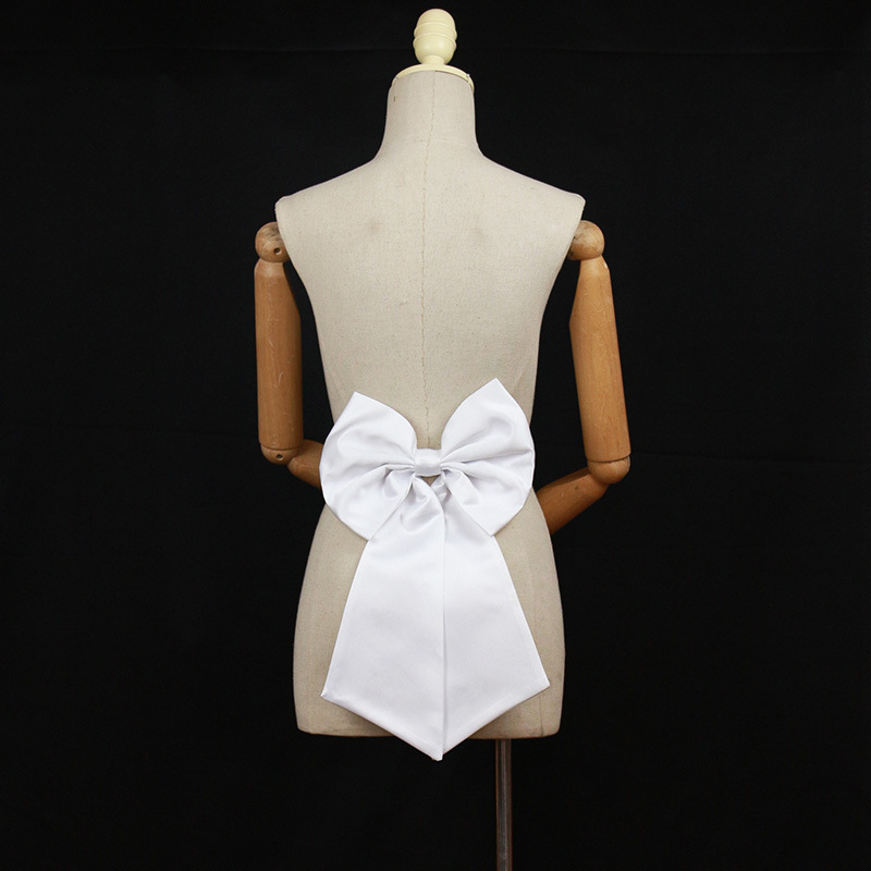 Išimama satino juostelė juosmeniui su dideliu nugaros kaspinu vestuvinei suknelei, užsegimas smeigtuku, plotis 2–4 cm