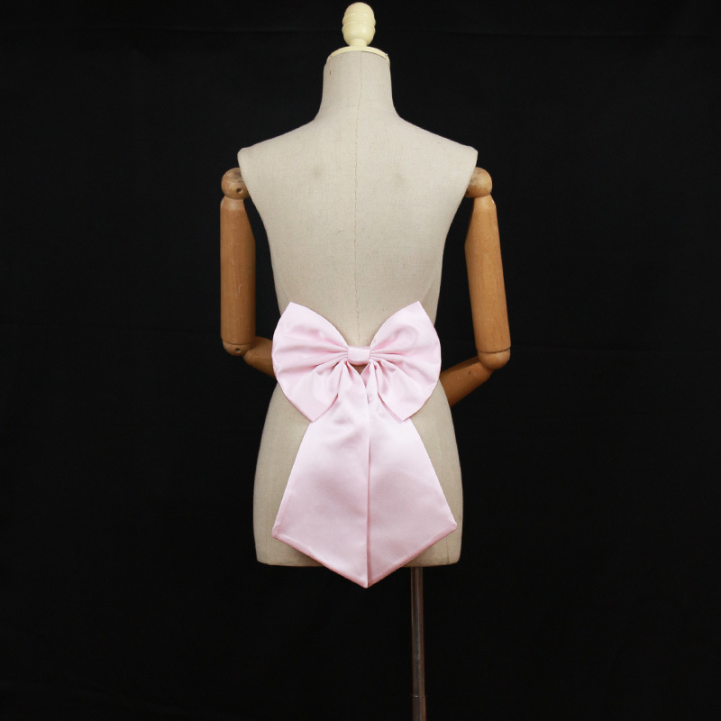 Išimama satino juostelė juosmeniui su dideliu nugaros kaspinu vestuvinei suknelei, užsegimas smeigtuku, plotis 2–4 cm