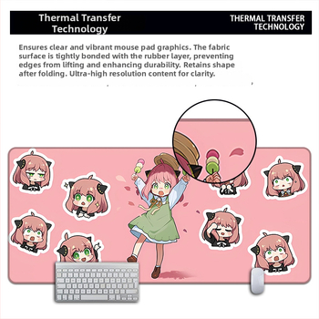 Karikatūrinis pelės kilimėlis biurui, audinys, neslystantis, vienpusis, termotransferas, OEM apdorojimas