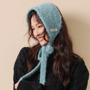 Plyšinis kaklo šalikas su ausų apsauga, unisex, monochromatinis raštas, išlaiko šilumą