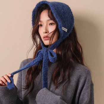 Plyšinis kaklo šalikas su ausų apsauga, unisex, monochromatinis raštas, išlaiko šilumą