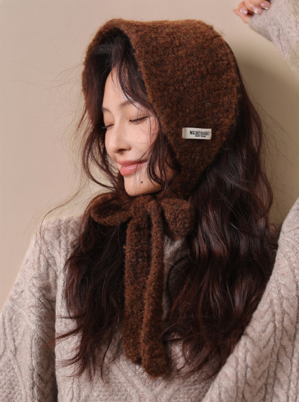 Plyšinis kaklo šalikas su ausų apsauga, unisex, monochromatinis raštas, išlaiko šilumą