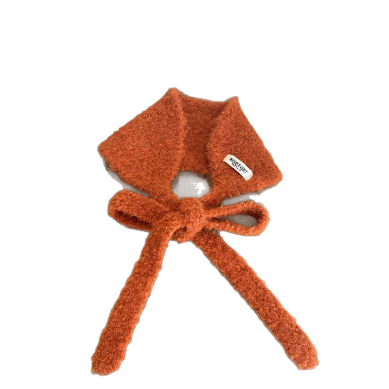 Plyšinis kaklo šalikas su ausų apsauga, unisex, monochromatinis raštas, išlaiko šilumą